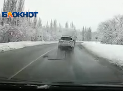 Водитель показал как выглядит дорога на выезде из Крымска в сторону Новороссийска