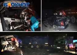 В Славянском районе столкнулись 5 грузовиков и один легковой автомобиль